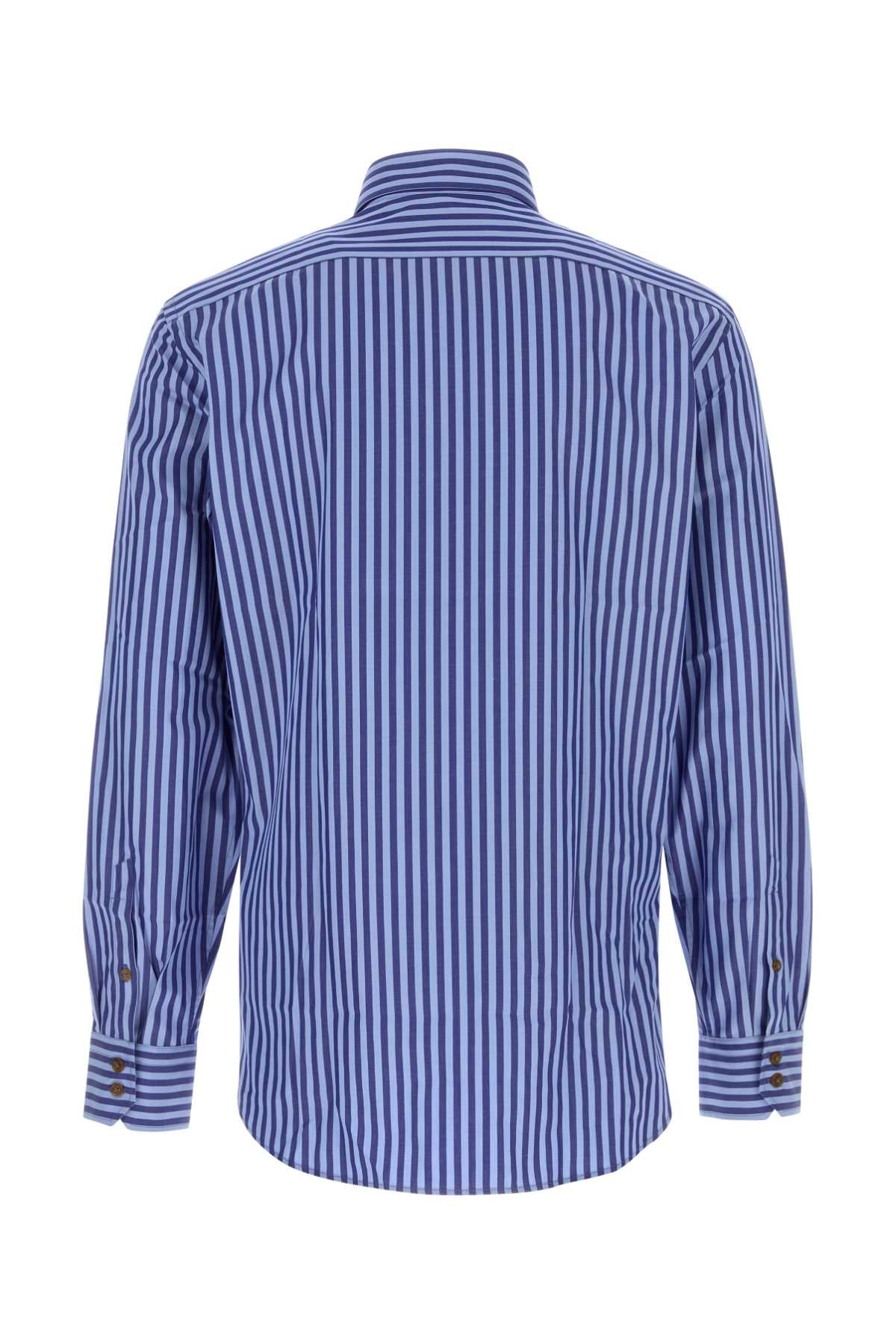 Embroidered Poplin Shirt Bluestripe Exterior: Cotton Camicie