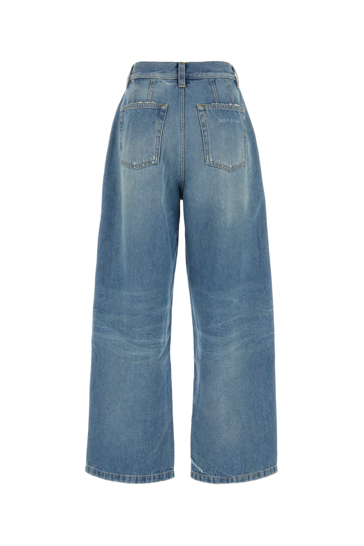 Denim Wide-Leg Jeans Lightbluel Exterior: Cotton