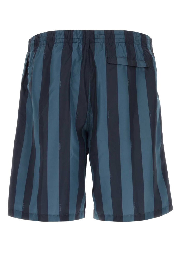 Printed Polyester Swimming Shorts Blu Notte Indaco Exterior: Costumi Da Bagno
