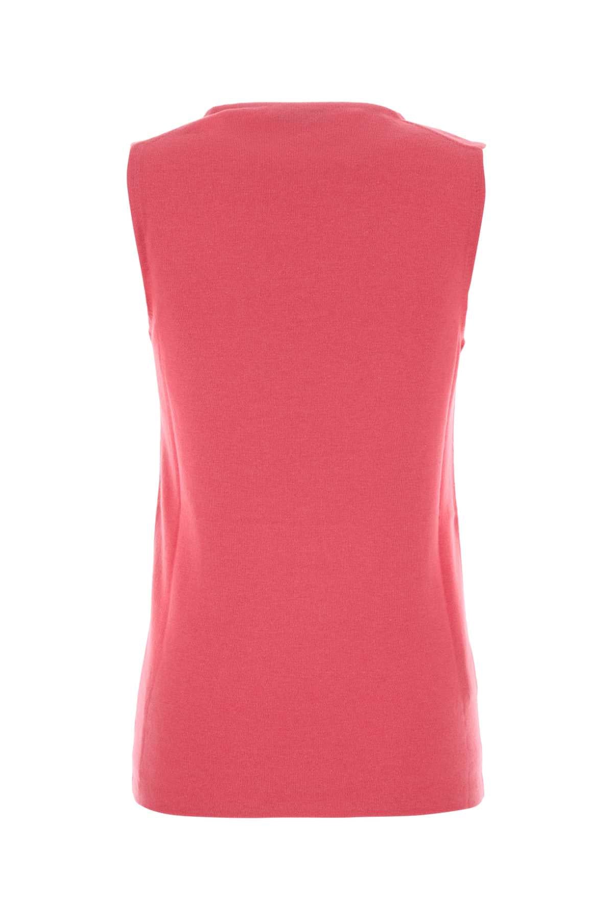 Fluo Pink Cashmere Blend Vest Sews Maglieria