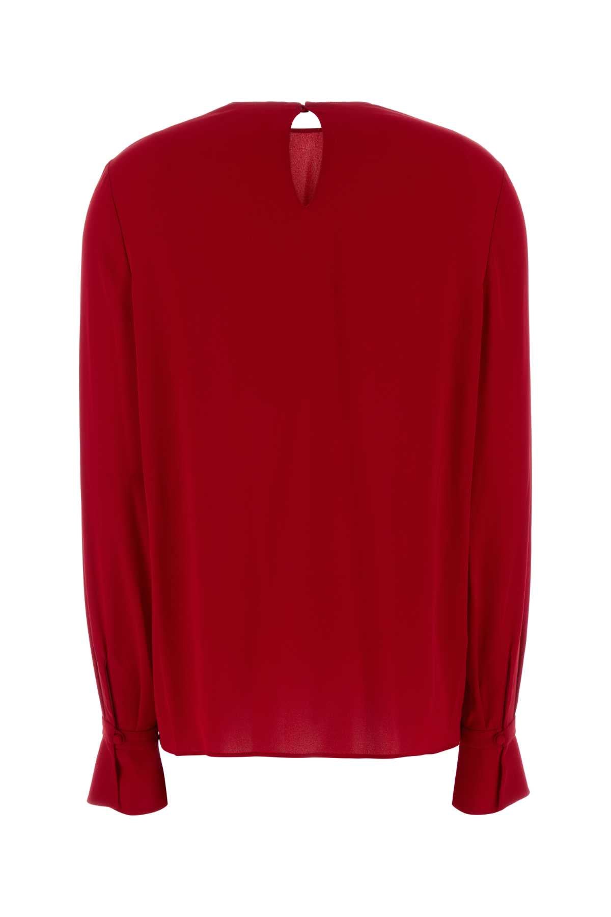 Red Georgette Blouse Paris Exterior: Silk Camicie