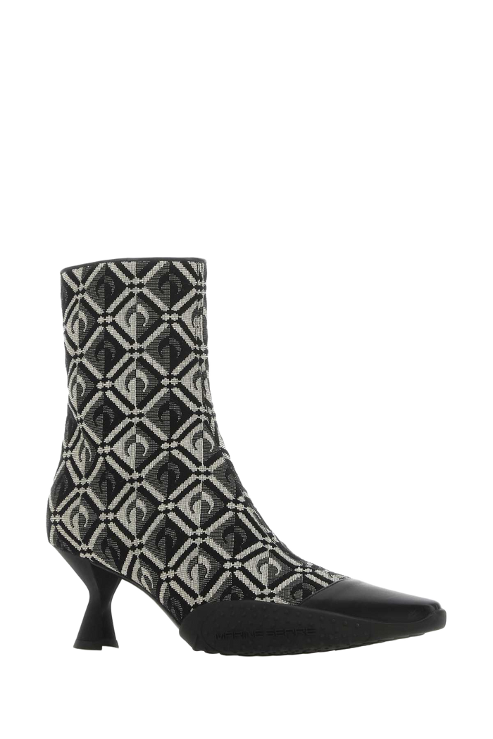 Embroidered Cotton Blend Moon Diamant Ankle Boots 00 Stivali