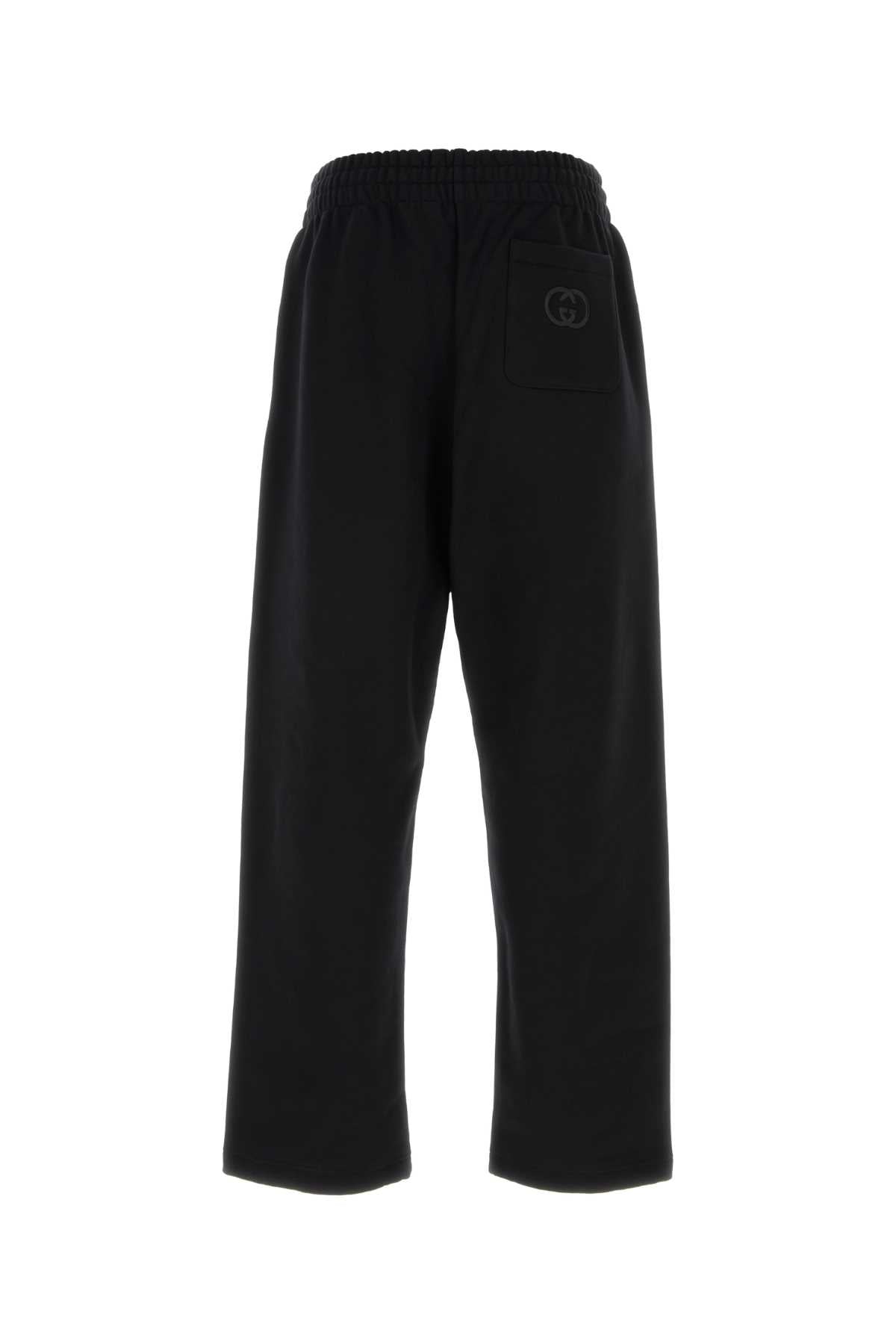 Black Cotton Joggers Blackmix Exterior: Pantaloni