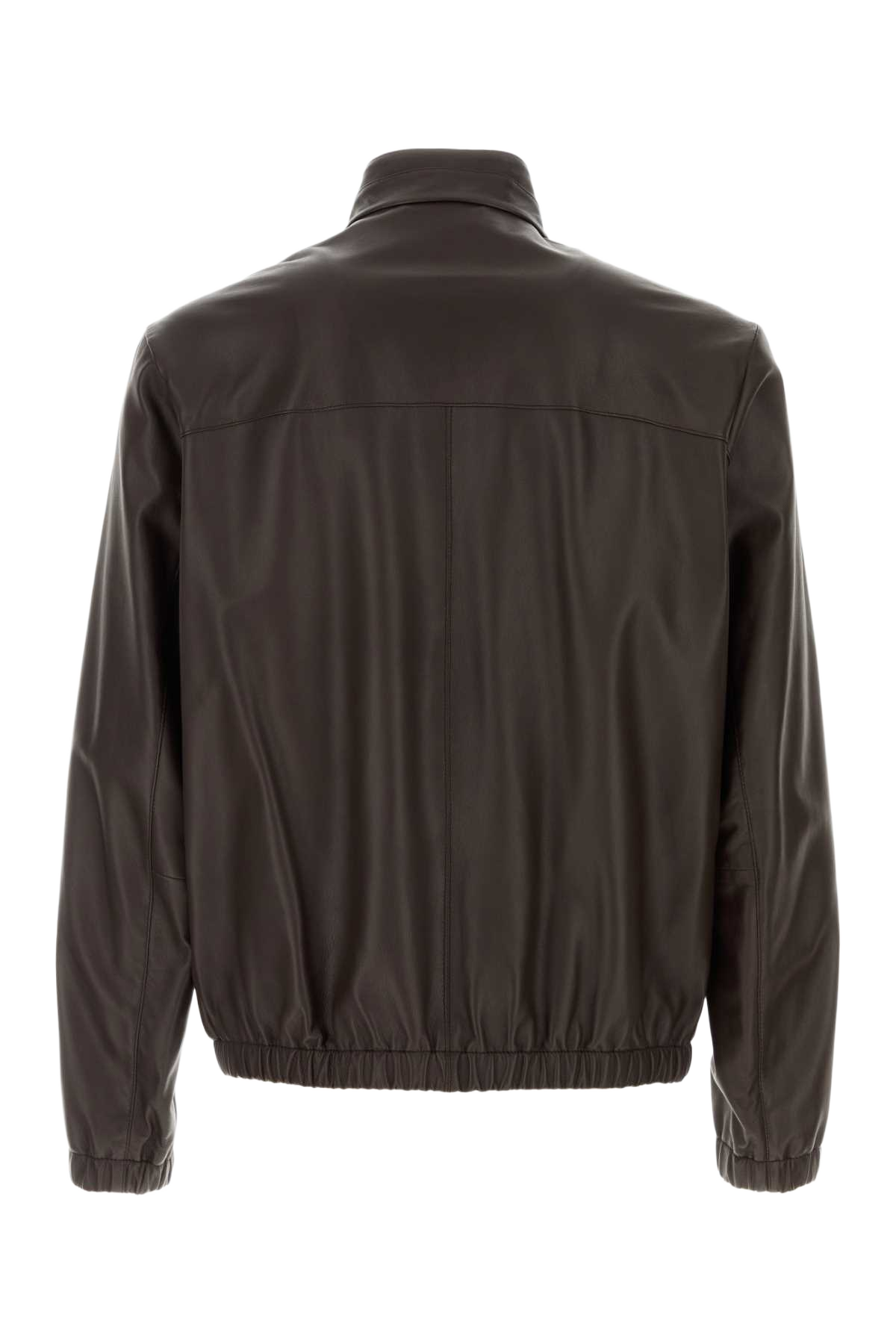 Brown Leather Jacket Mediumbrown Exterior: Giacche E Gilet