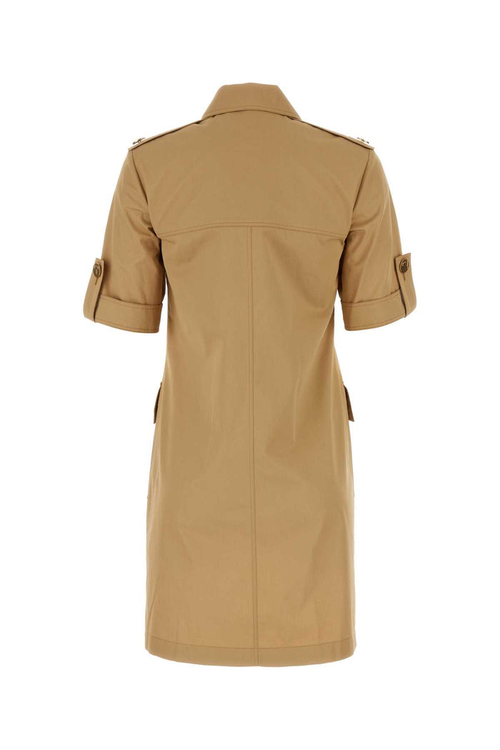 Beige Cotton Shirt Dress Safarisand Main Body Abiti