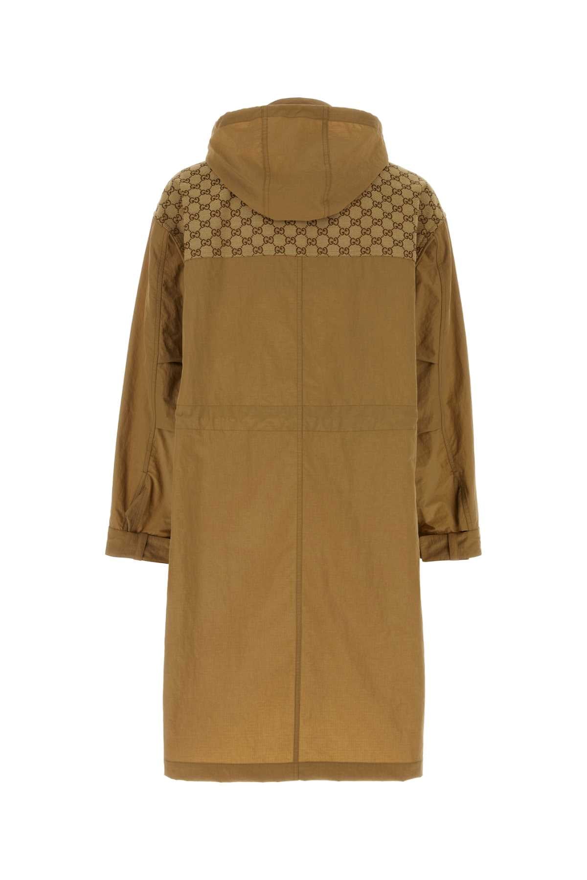 Biscuit Nylon Jacket Camel Exterior: Trench