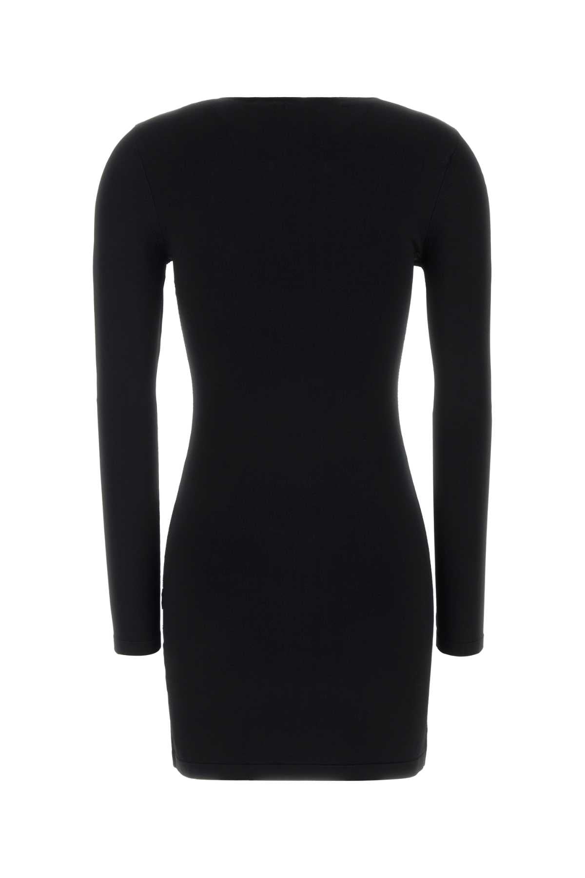Black Stretch Viscose Blend Mini Dress Abiti
