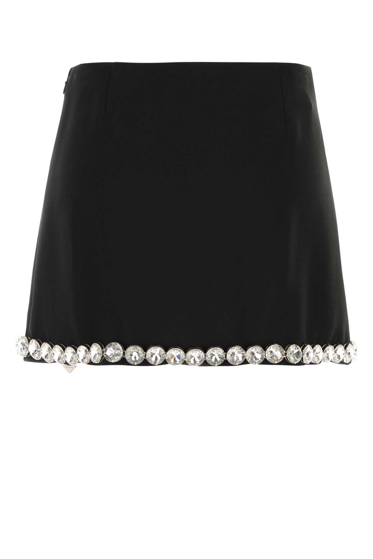 Black Acetate Blend Mini Skirt Nero Gonne