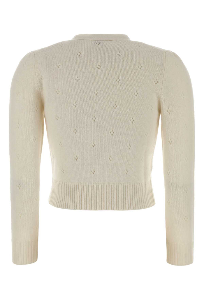 White Wool Blend Sweater Iconicmilk Exterior: Cashmere Maglieria