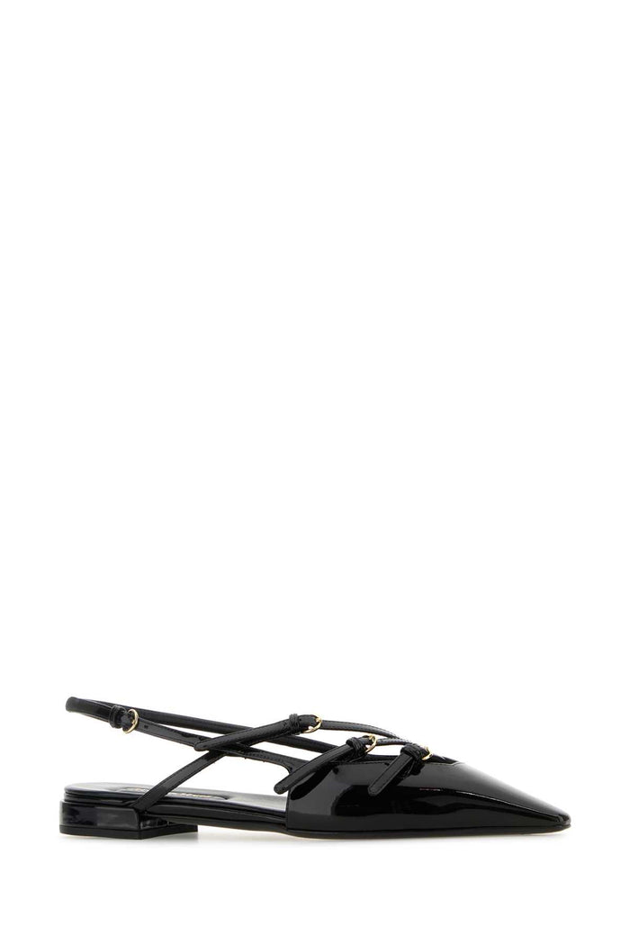 Black Leather Ballerinas Nero Vitello Ballerine