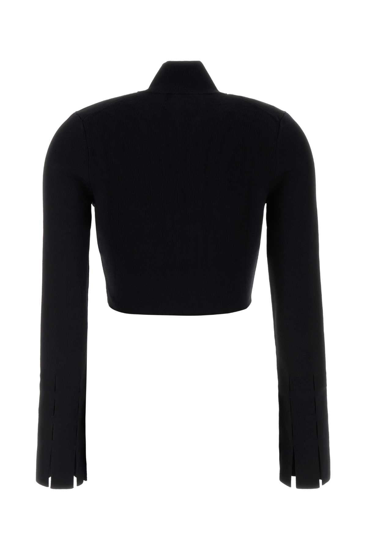 Black Stretch Viscose Blend Izan Cardigan Maglieria