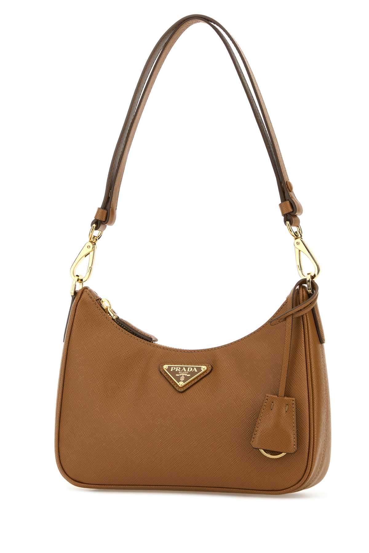Caramel Leather Mini Prada Re-Edition Shoulder Bag 0 1 Borse A Mano