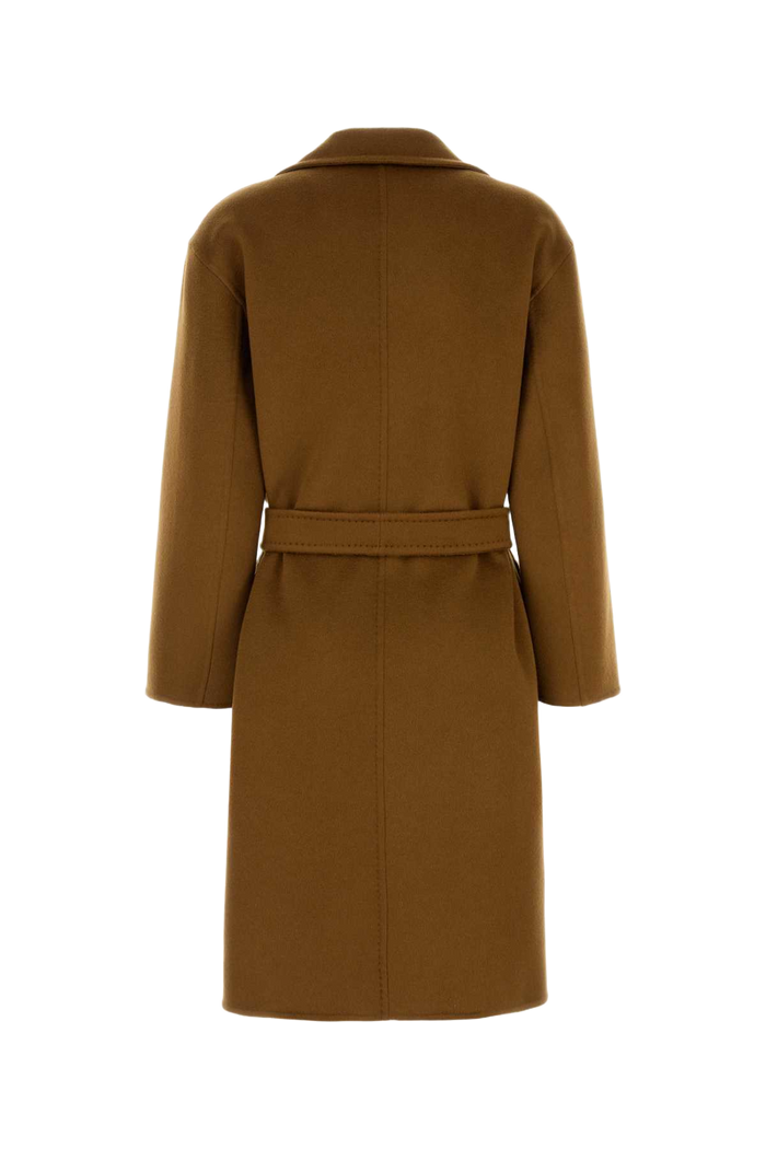 Brown Cashmere Melinda Coat Cuoio Exterior: Cappotti