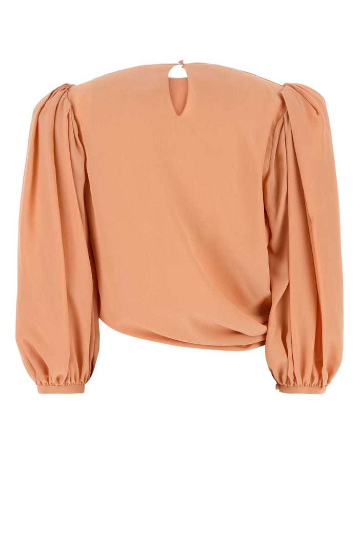 Salmon Crepe Top Blushypink Exterior: Silk Maglie