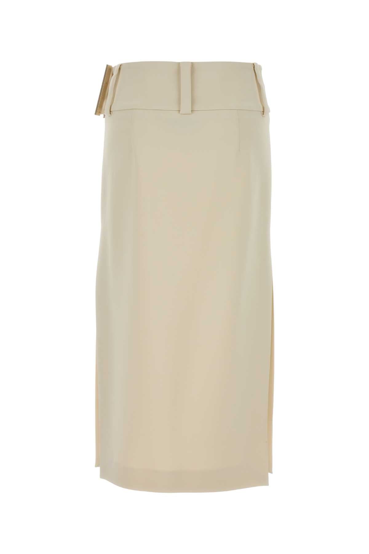 Ivory Stretch Viscose Fronda Skirt Bianco Avorio Exterior: Elastane Gonne