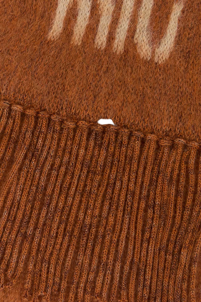 Orange Mohair Blend Scarf Ruggine Exterior: Nylon Wool Sciarpe E Foulard