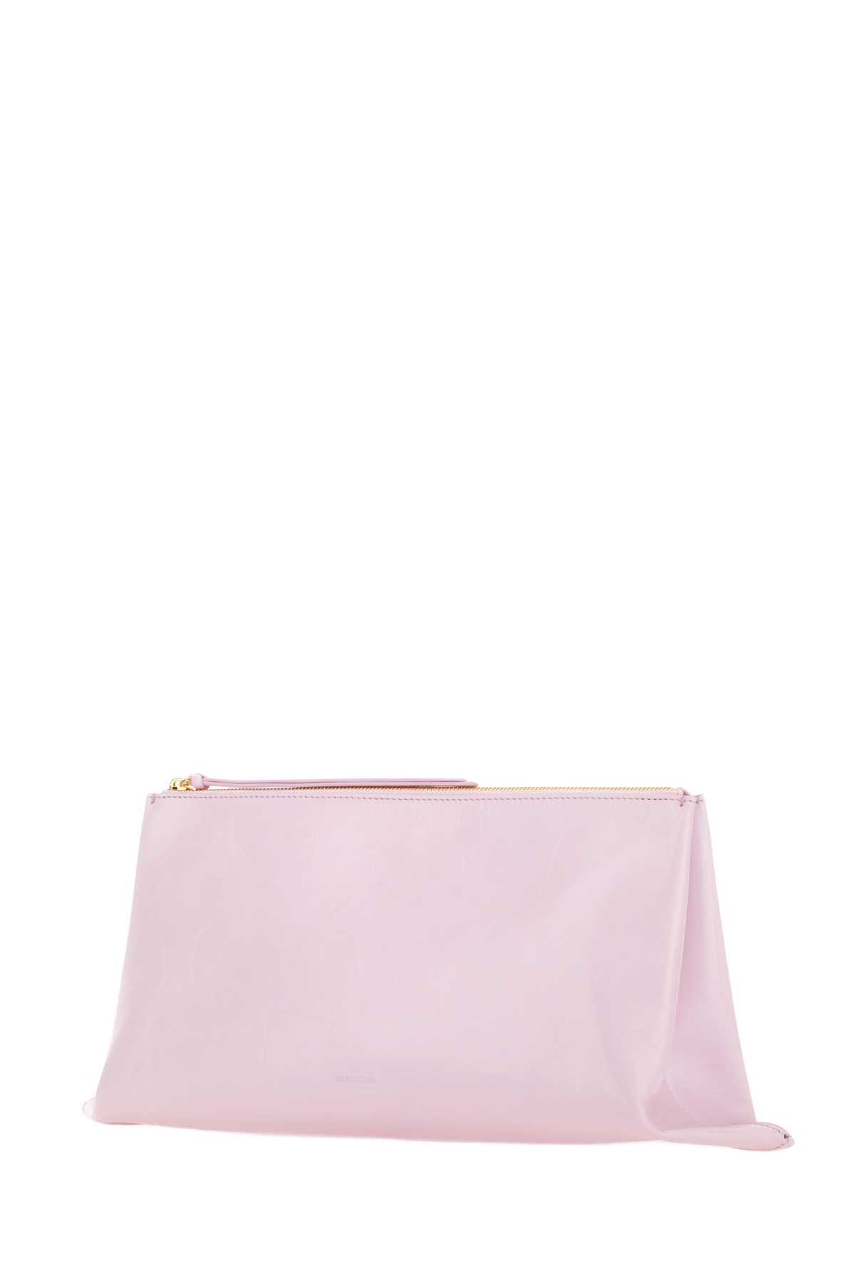 Pastel Pink Leather Medium Clutch Syringa Exterior: Calf