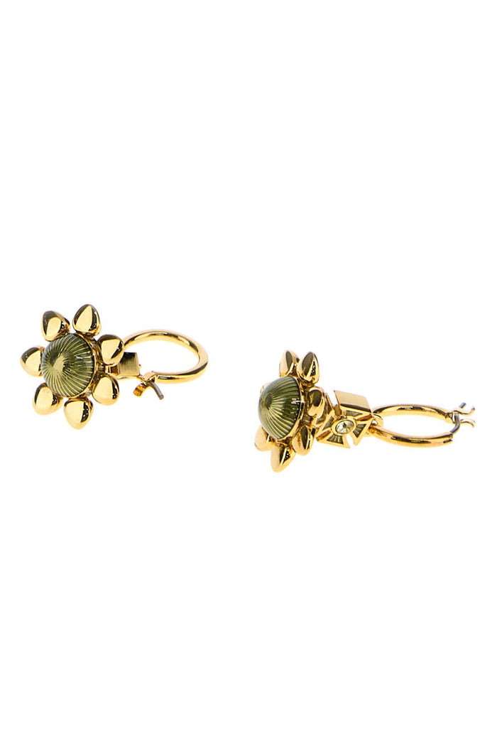 Gold Metal Capucine Earrings Goldjonquilcrystalchrysoliteenam Orecchini