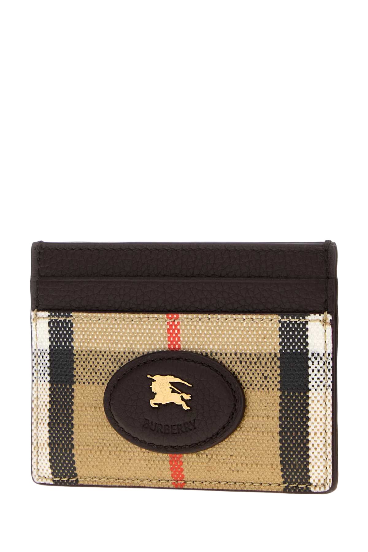 Printed Canvas Card Holder Sandipcheck Cotton Viscose Linen Portafogli