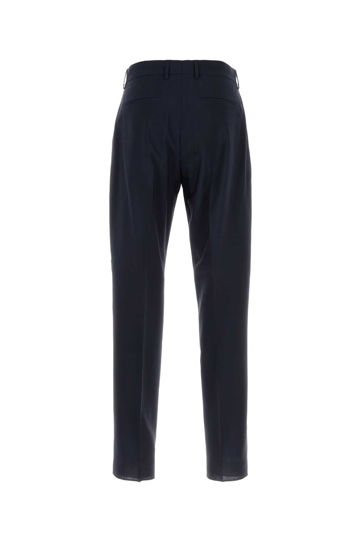Navy Blue Twill Pant Dark Blu Exterior: Virgin Wool Pantaloni