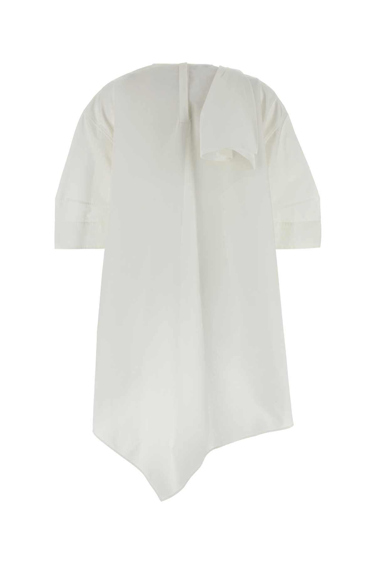 White Poplin Mini Dress Exterior: Cotton Abiti