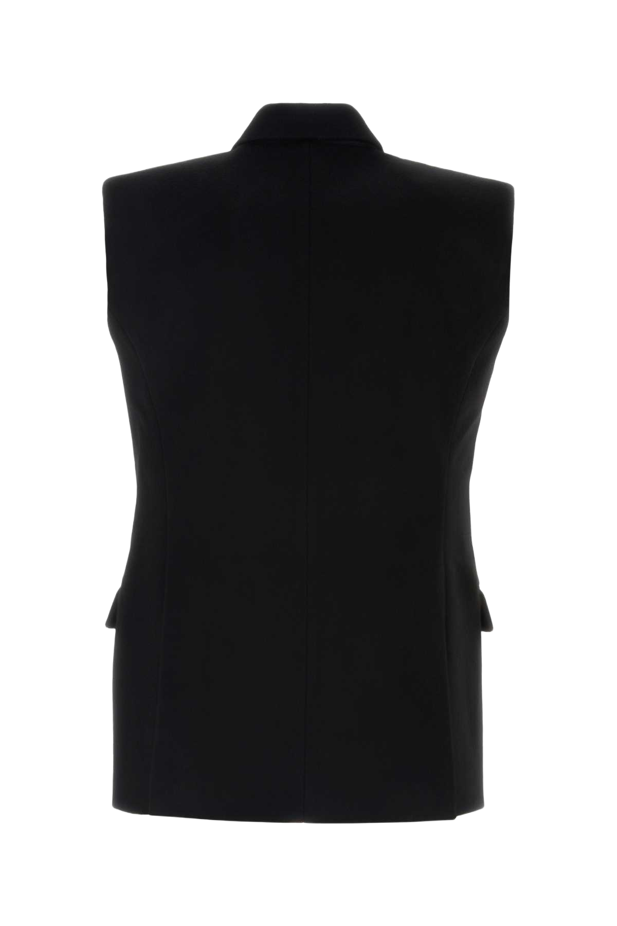 Black Wool Sleeveless Blazer Giacche E Gilet