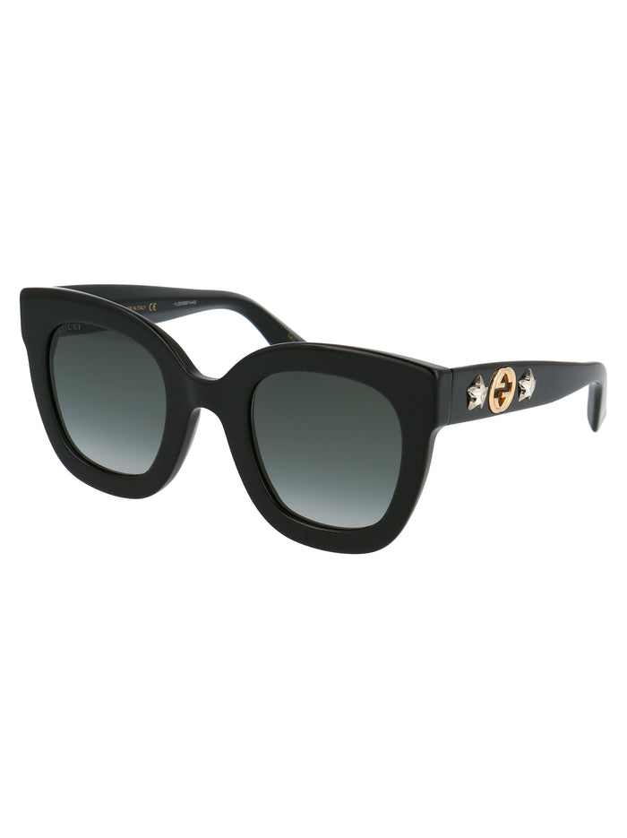 Gg0208s 001 Black Grey Acetate Sunglasses