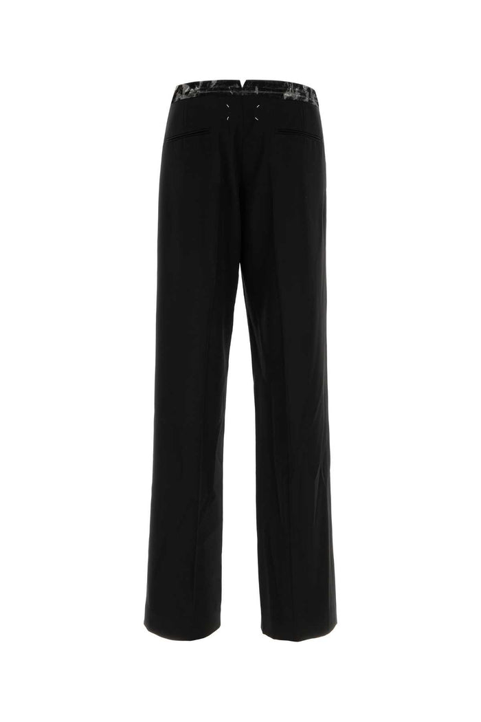 Black Exterior: Virgin Wool Pantaloni