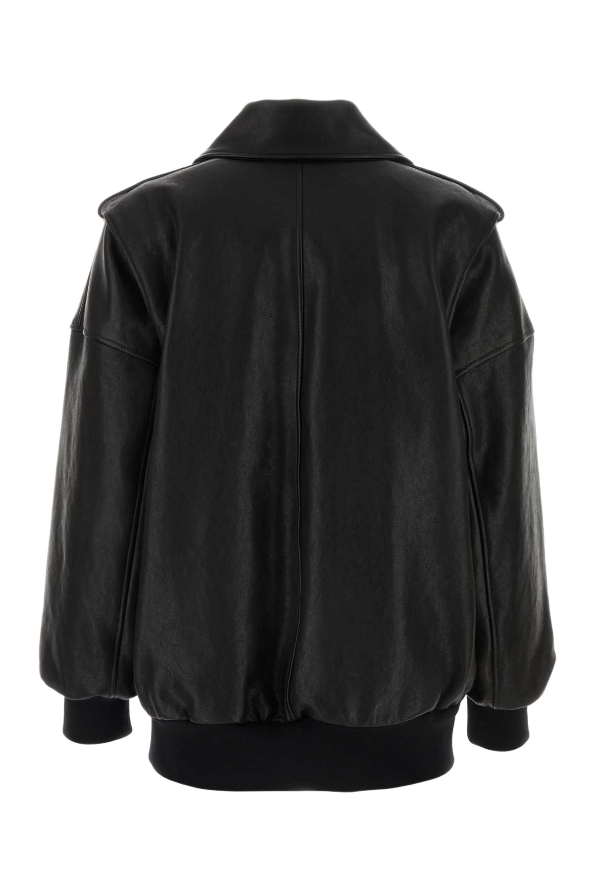Black Leather Oversize Jacket Exterior: Lamb Lining: Cupro Giacche In Pelle