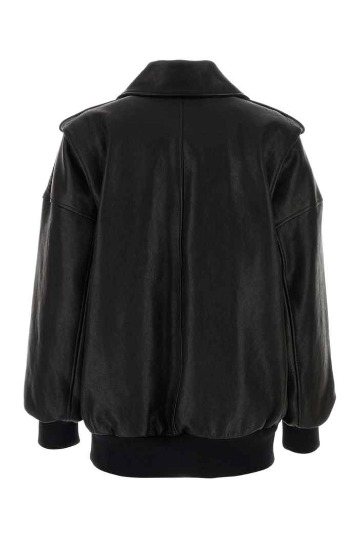 Black Leather Oversize Jacket Exterior: Lamb Lining: Cupro Giacche In Pelle