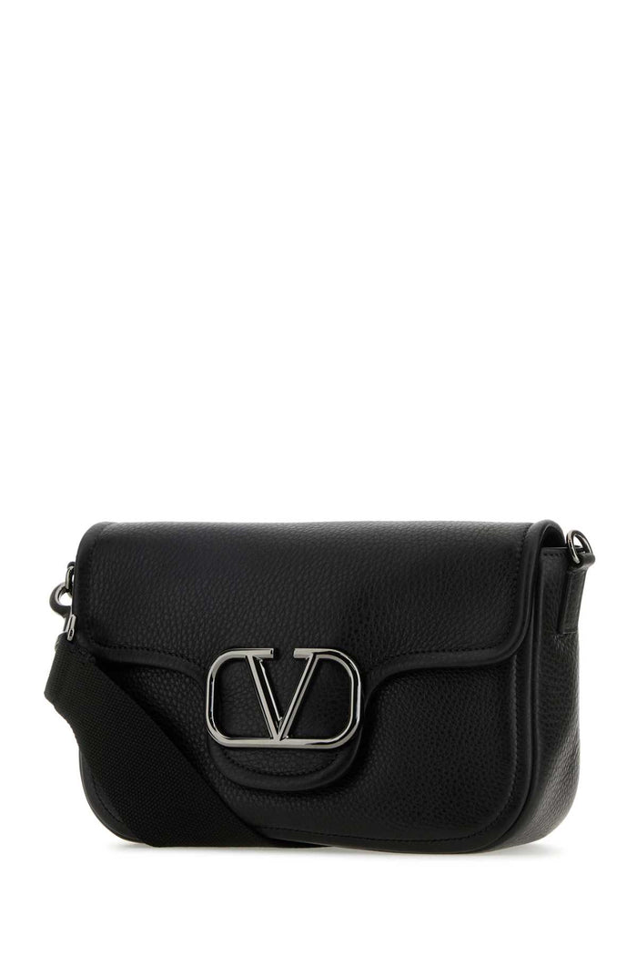 Black Leather Vlogo Crossbody Bag Neronero Borse A Tracolla