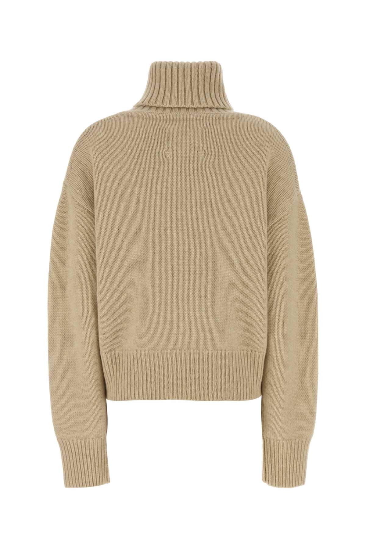 Beige Cashmere Sweater Latte Exterior: Maglieria