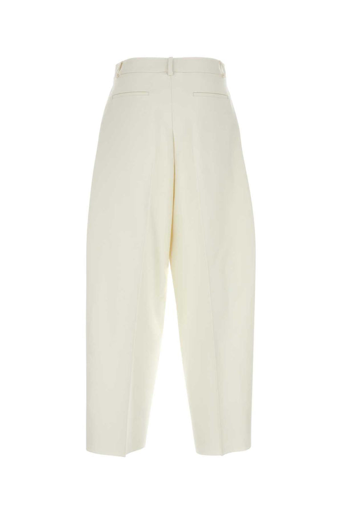 Ivory Wool Blend Pant Avorio Exteiror: Virgin Silk Pantaloni