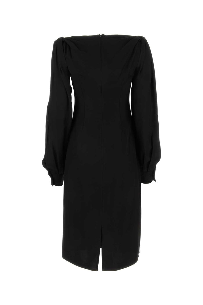 Black Viscose Dress Exterior: Abiti