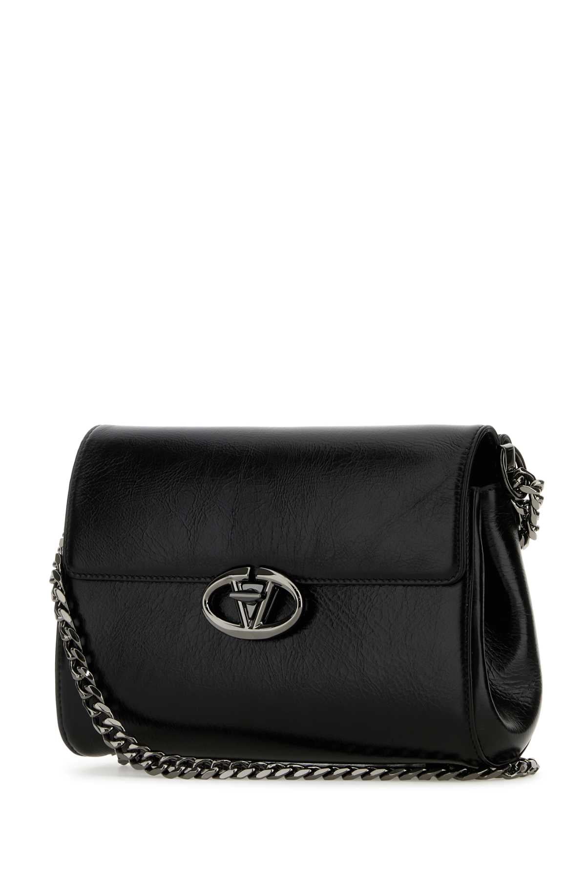 Black Leather Vlogo Shoulder Nero Borse A Tracolla