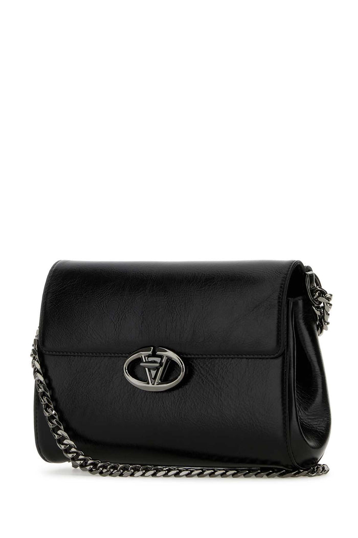 Black Leather Vlogo Shoulder Nero Borse A Tracolla