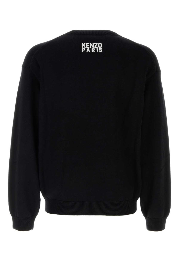 Black Wool Blend Sweater Exterior: Cotton Maglieria