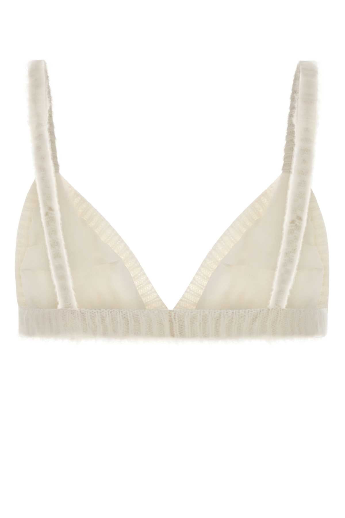 White Mohair Blend Bra Maglie