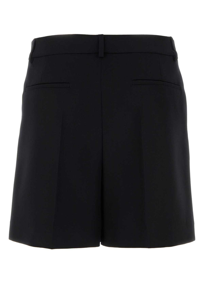 Black Wool Bermuda Shorts Nero Exterior: Virgin