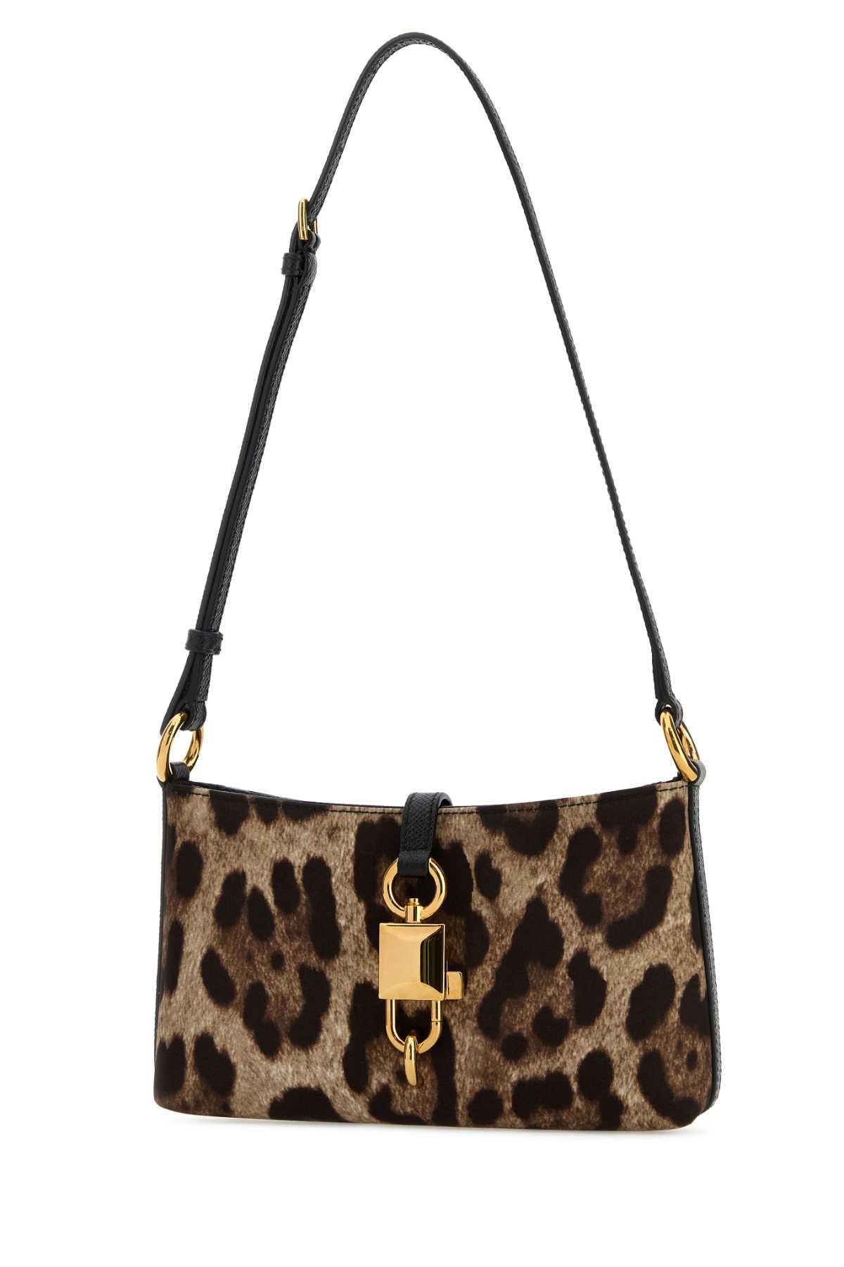 Printed Fabric Lock Shoulder Bag Leonew Pa Vitello Borse A Mano
