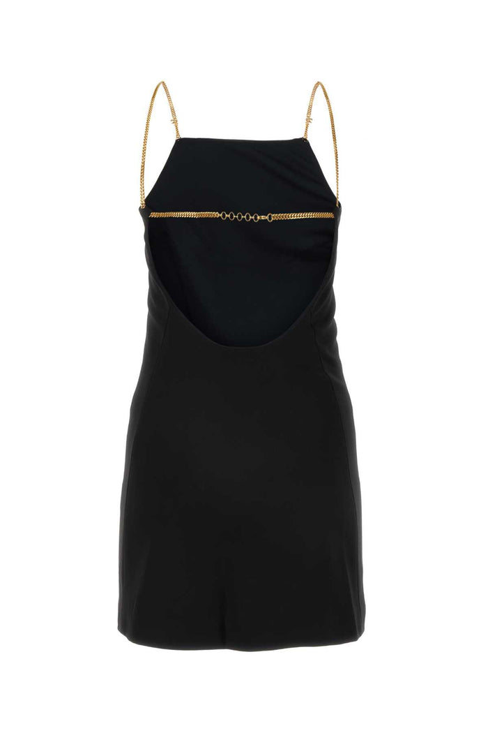 Black Jersey Mini Dress Blackblack Abiti
