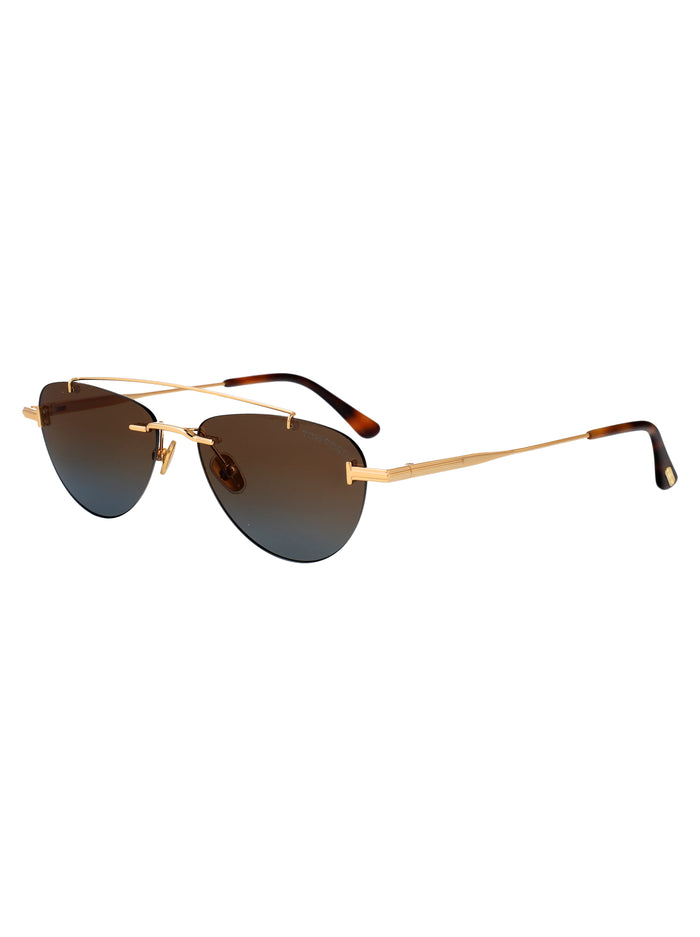 Astor-02 Oro Carico Lucido / Marrone Grad Metal Sunglasses