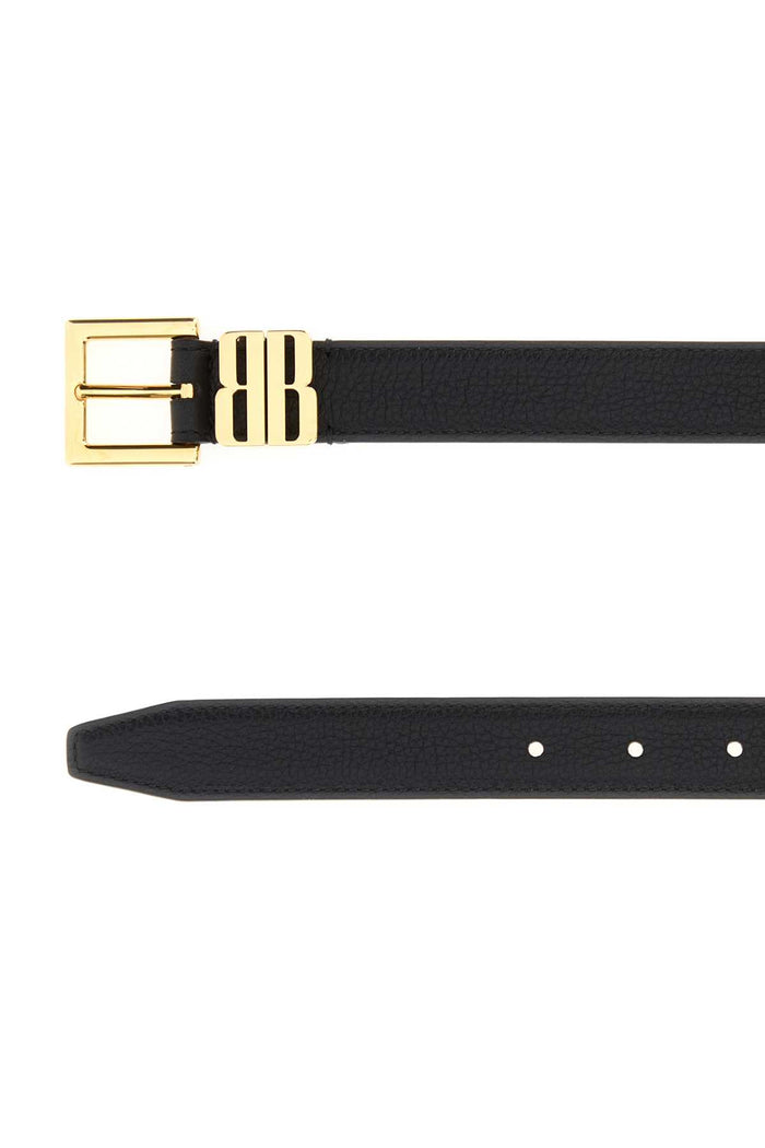 Black Leather Bb Editor Belt Cinture