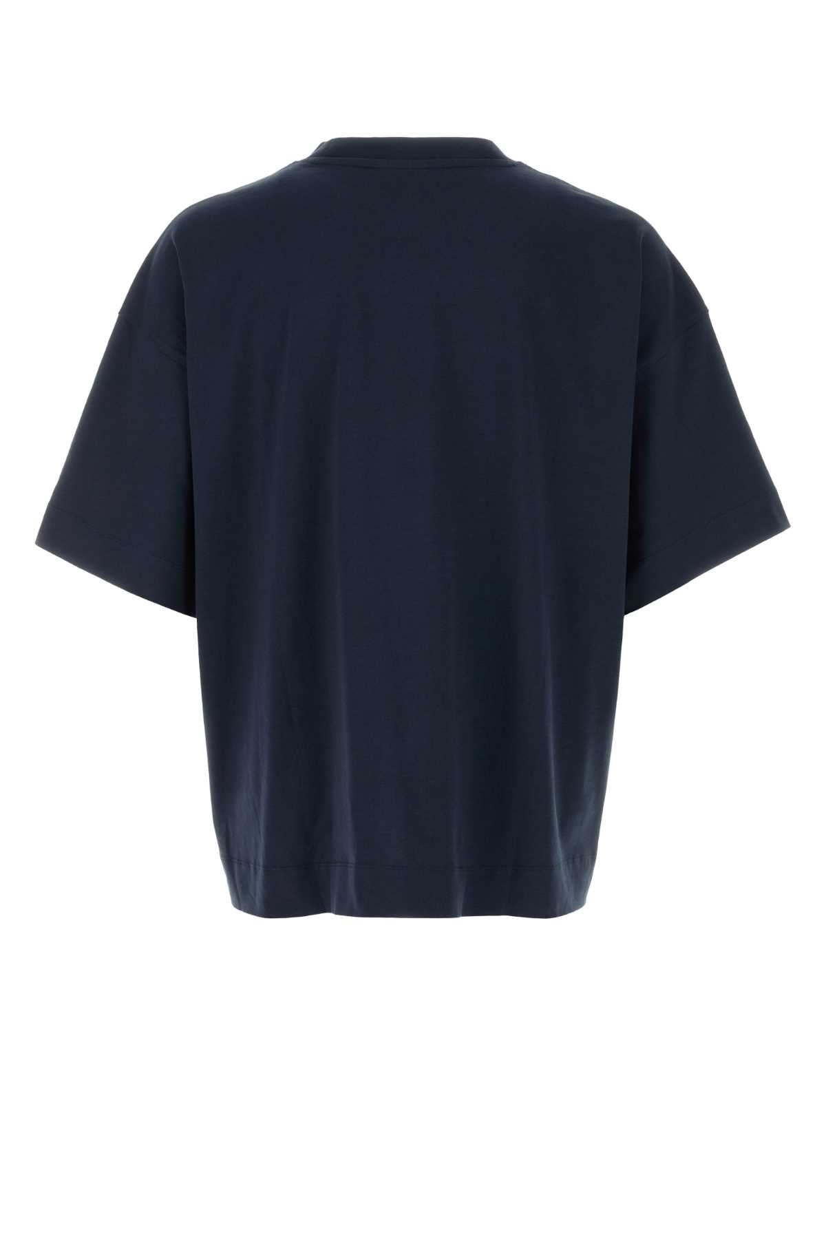 Dries Van Noten Men's Oversize Cotton T-Shirt — Navy