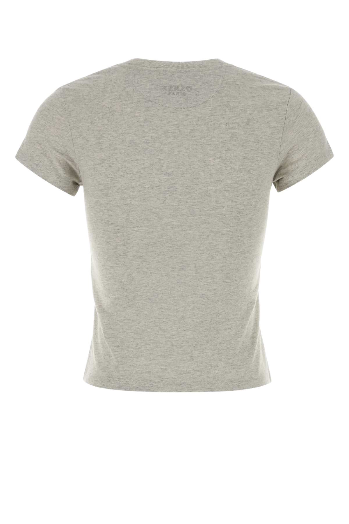 Melange Grey Cotton T-Shirt Palegrey Exterior