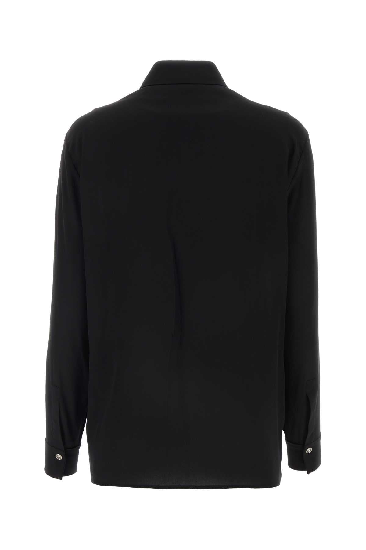 Black Crepe Shirt 1b000 Exterior: Silk Camicie