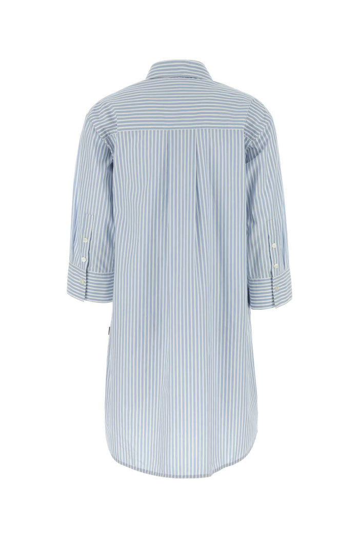 Embroidered Poplin Shirt Dress Biancoblu Exterior: Cotton Abiti