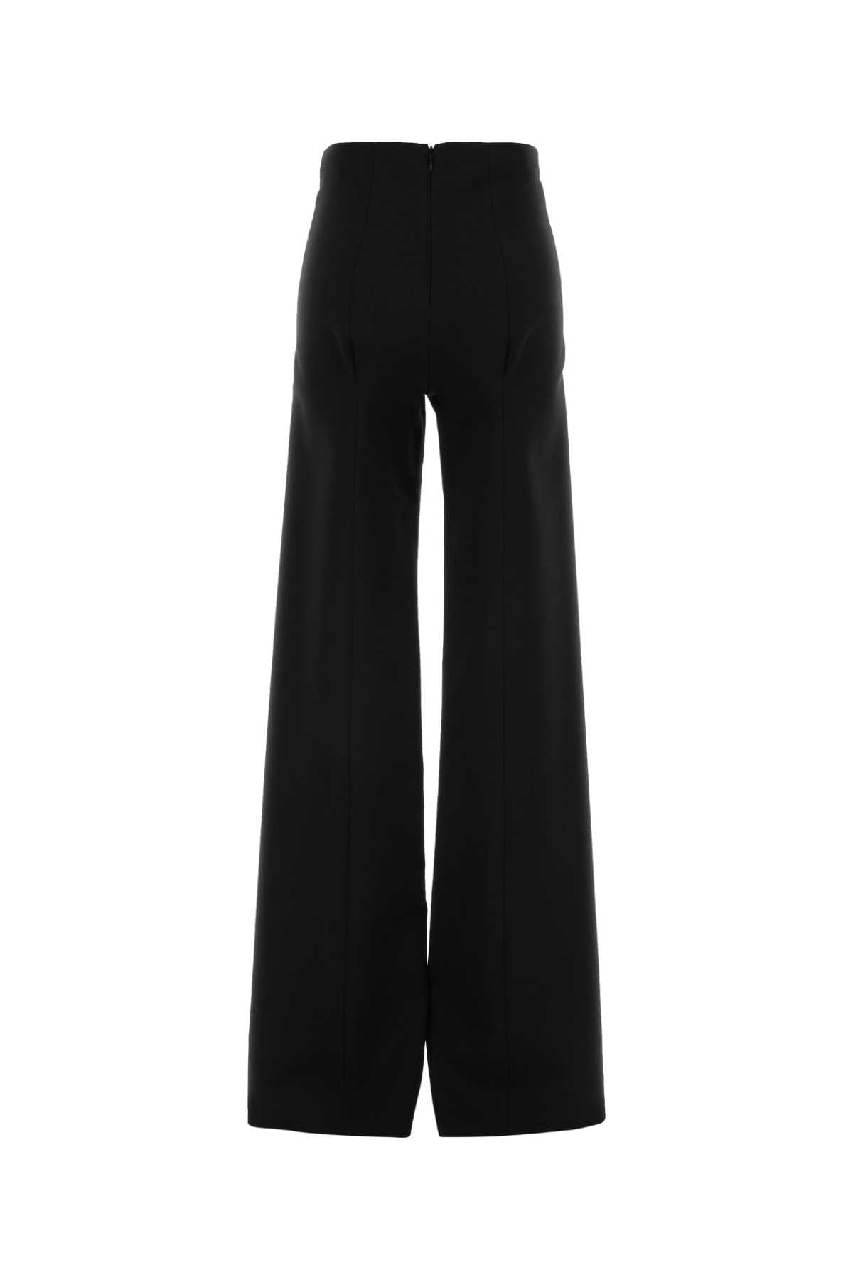 Black Wool Mix Pantaloni