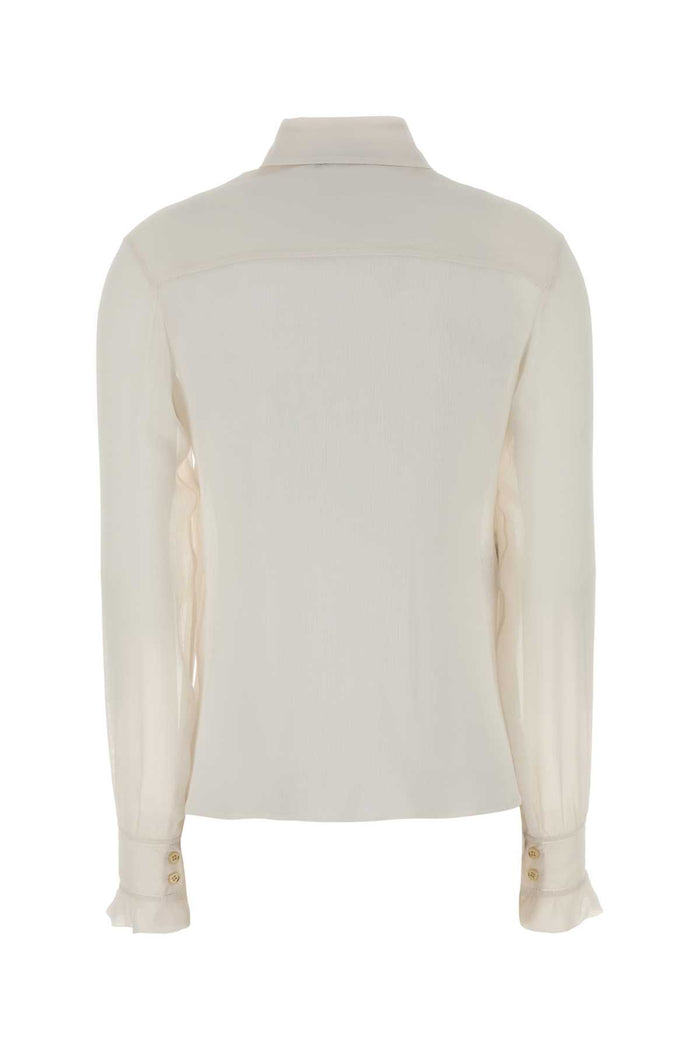 White Crepe Shirt Avorio Exterior: Acetate Silk Camicie