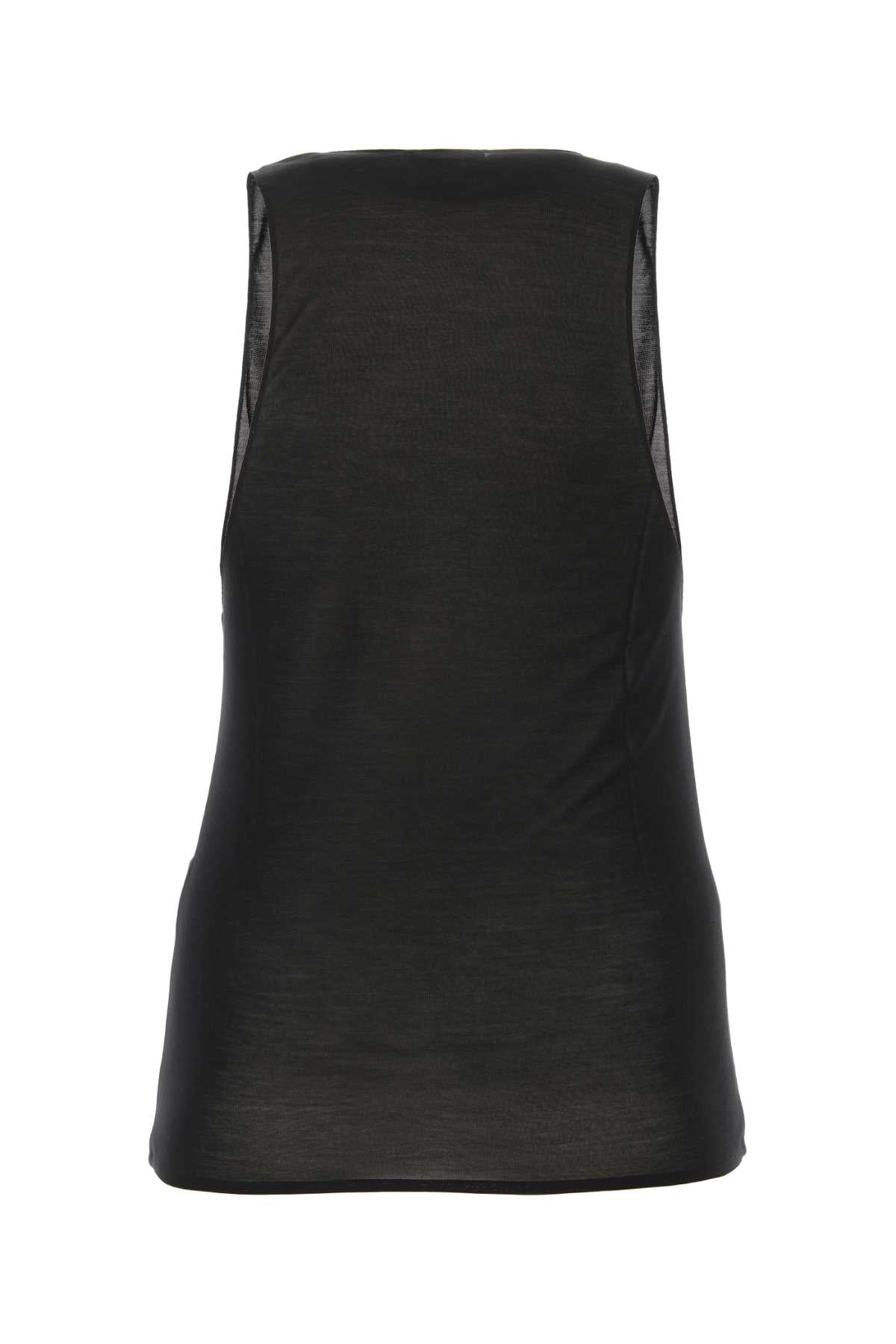 Black Silk Tank-Top Noir Exterior: Maglie